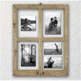 Windowpane 4 Open Collage Float Frame Raw Wood Brown