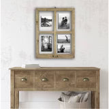 Windowpane 4 Open Collage Float Frame Raw Wood Brown