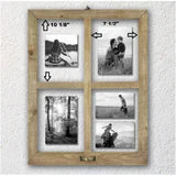 Windowpane 4 Open Collage Float Frame Raw Wood Brown