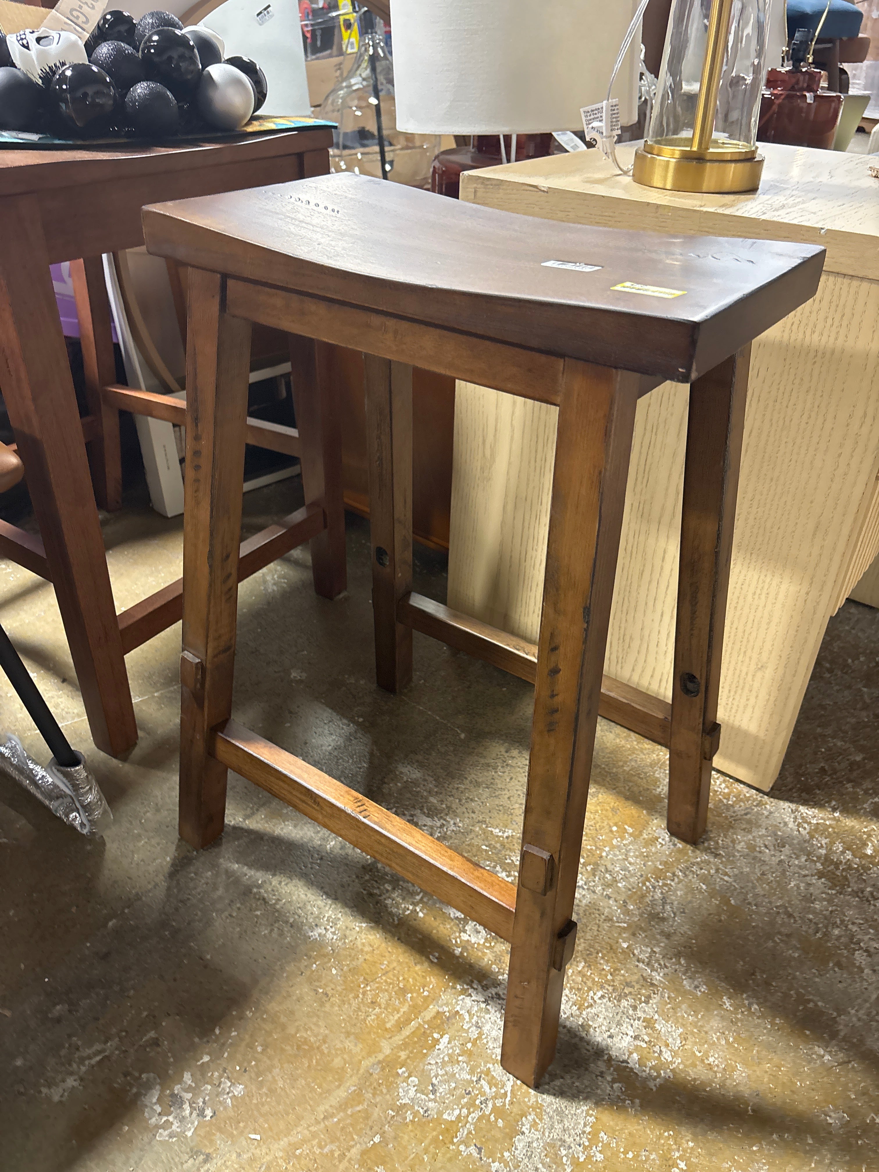 Halifax Farmhouse Wood Counter Height Barstool SHOWROOM ITEM