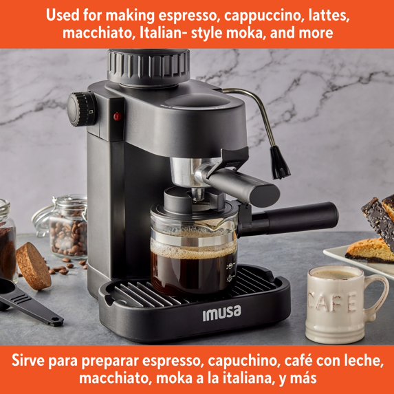4cup Electric Espresso Cappuccino Maker, Black