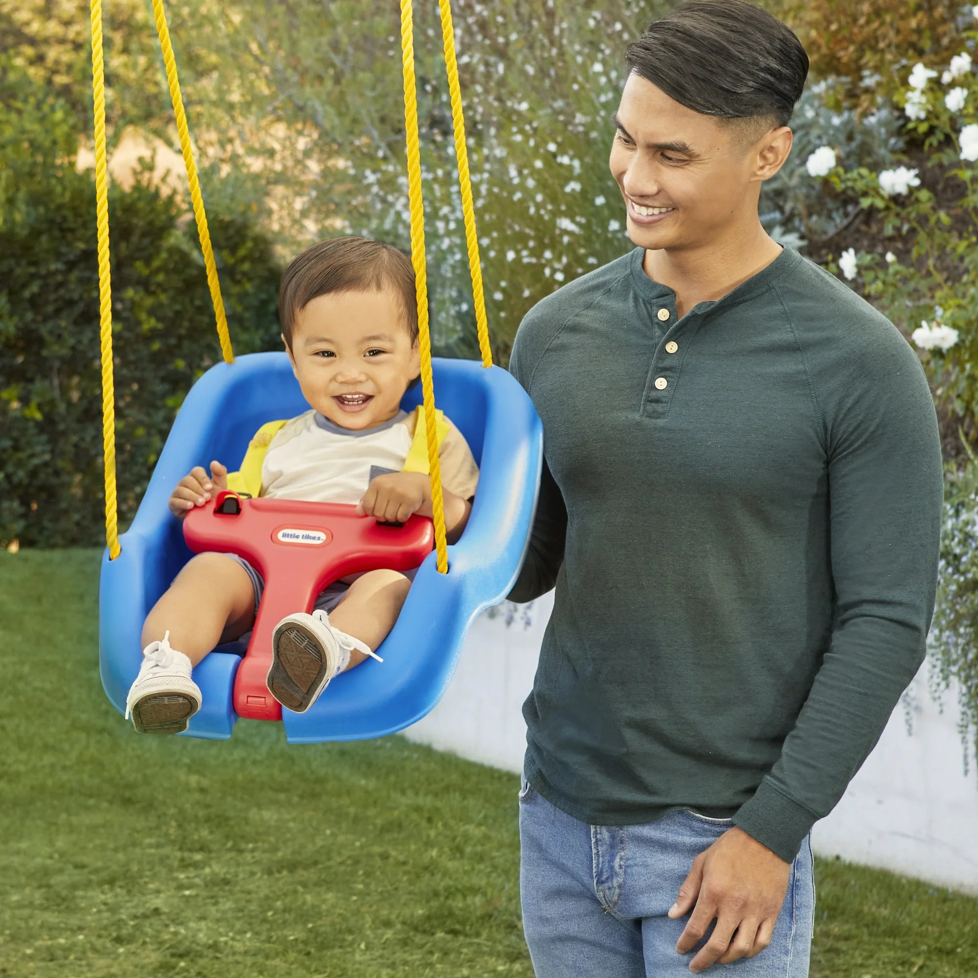2-in-1 Snug and Secure Swing, High Back Swing, Blue