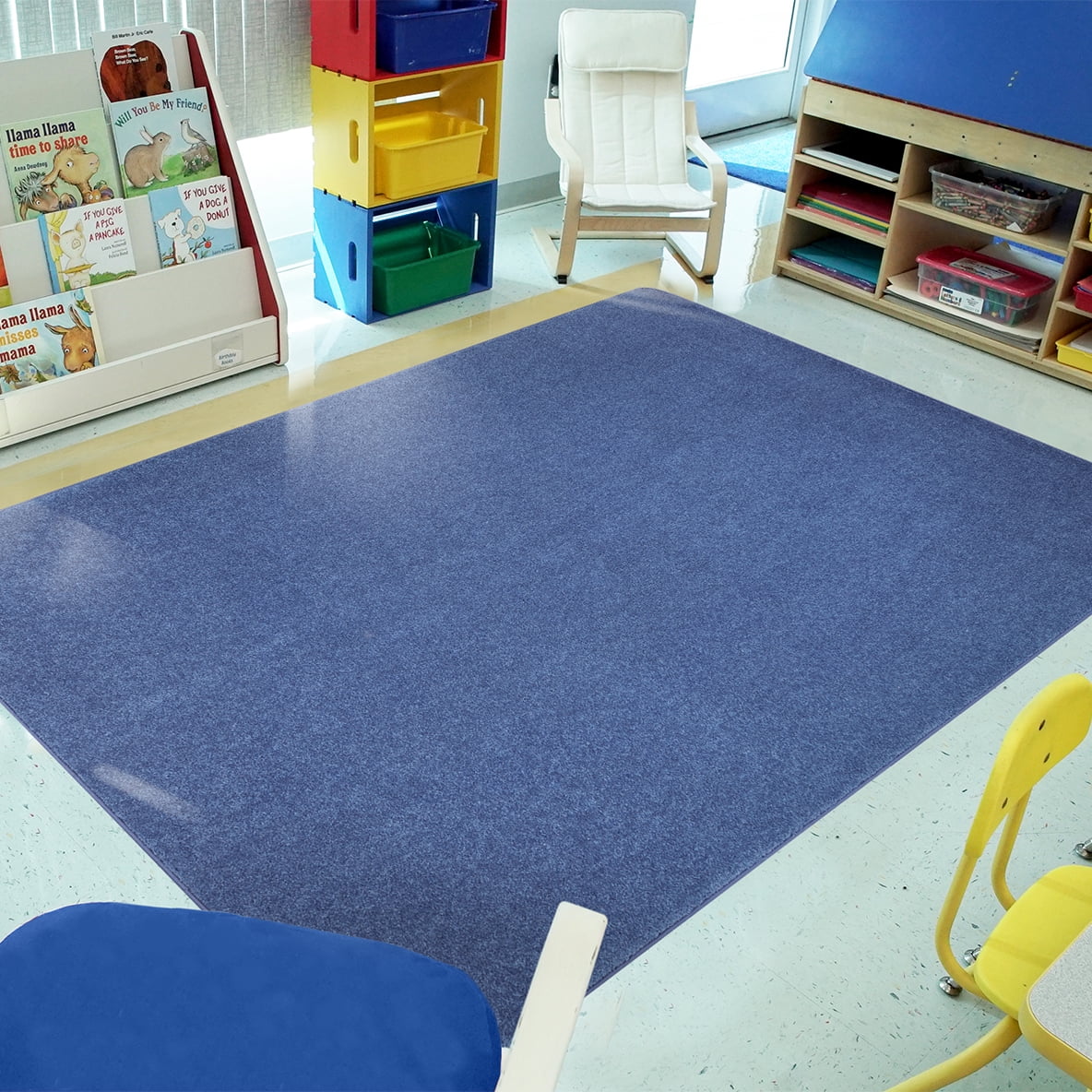 Just Kidding 12' x 6' Area Rug Cobalt Blue