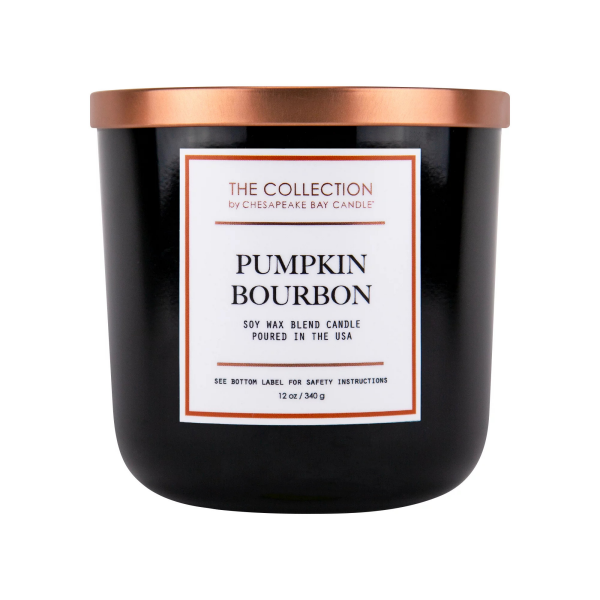 The Collection by Chesapeake Bay Candle Black Jar, Pumpkin Bourbon