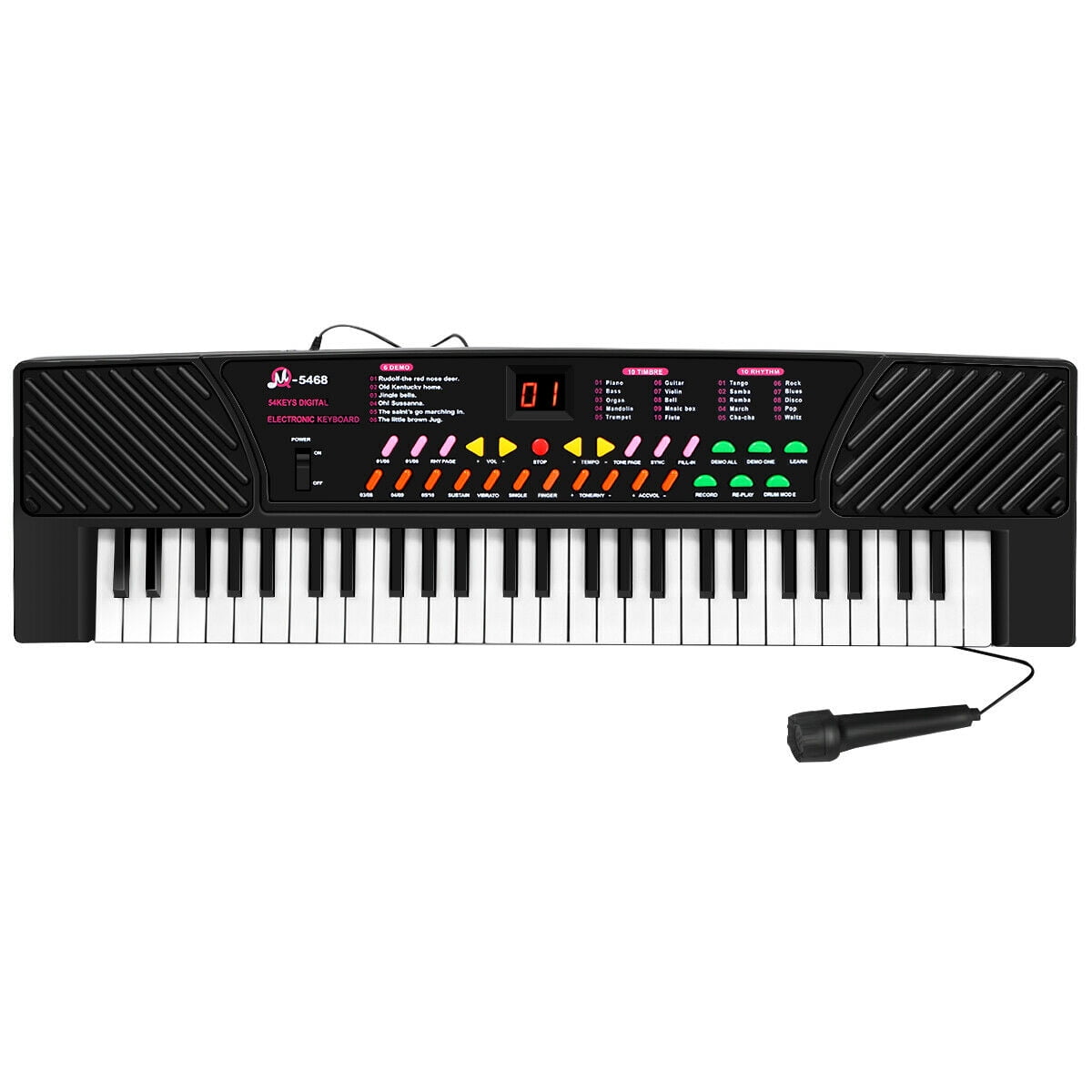 54 Keys Electronic Music Keyboard Kid Piano Organ W/Mic & Adapter