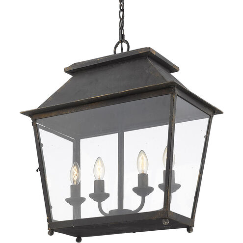 Abingdon 4 Light Antique Black Iron Pendant Ceiling Light