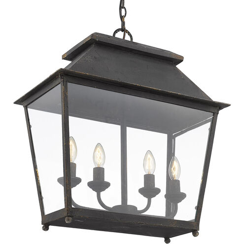 Abingdon 4 Light Antique Black Iron Pendant Ceiling Light