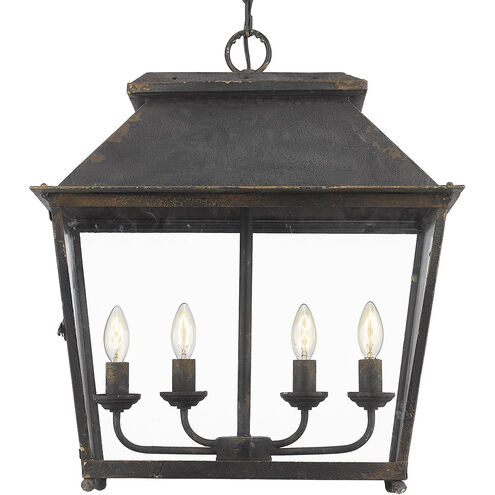 Abingdon 4 Light Antique Black Iron Pendant Ceiling Light