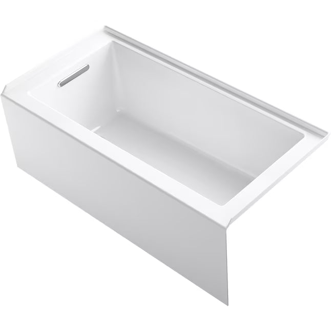 Underscore White Acrylic Rectangle Alcove Soaking Bathtub ( Right Drain )