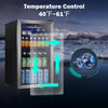 Beverage Refrigerator Cooler -120 Can Mini Fridge Glass Door for Soda Beer or Wine Constant Glass Door for Home/ Office/ Bar