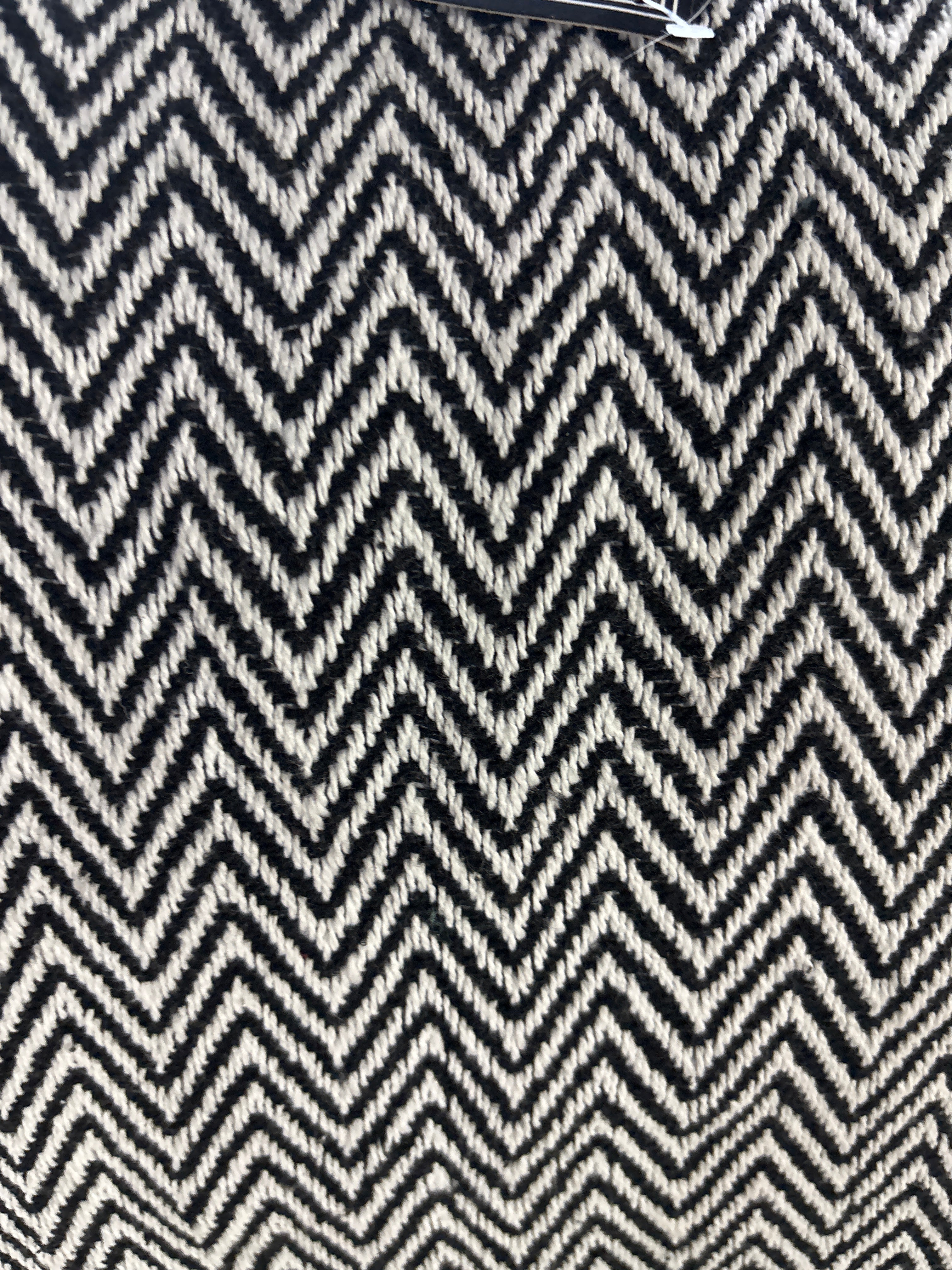 50"x60" Americanflat 100% Cotton Throw Blanket - Black/White Herringbone SHOWROOM ITEM