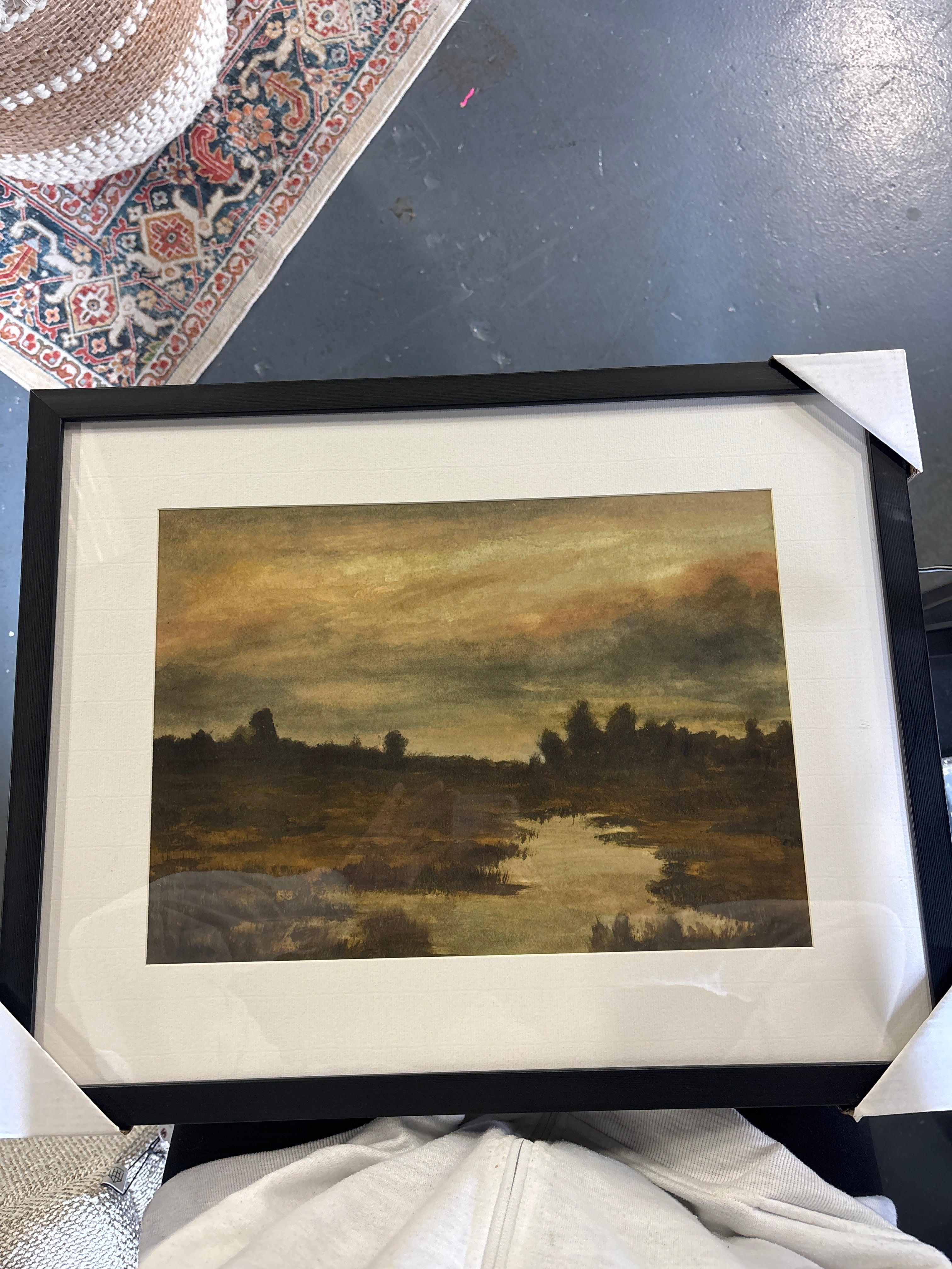 20"x16" Marshland at Dusk Framed Wall Art SHOWROOM ITEM