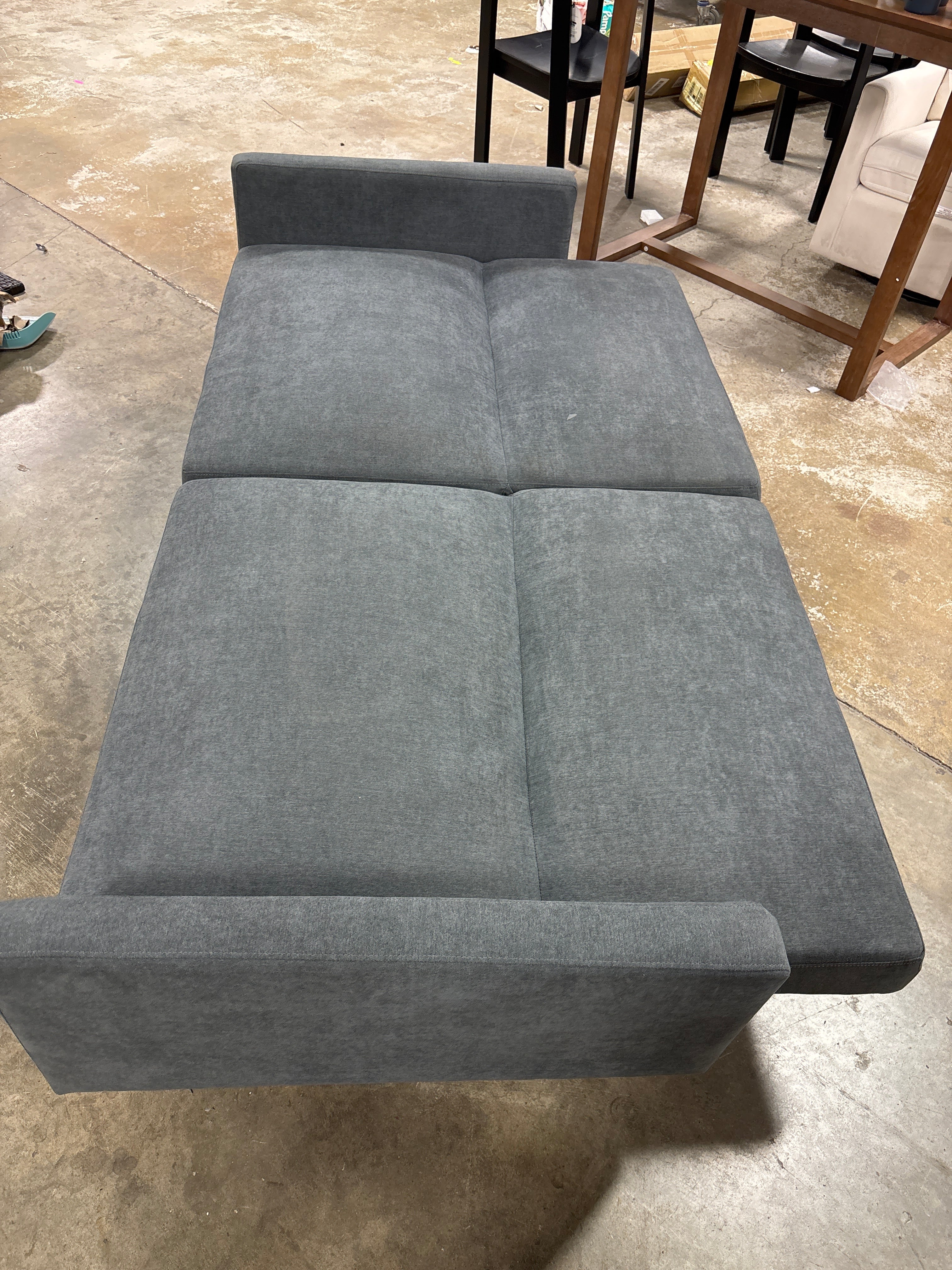 78" Split-back Futon Sofa with Arms - Charcoal Gray SHOWROOM ITEM