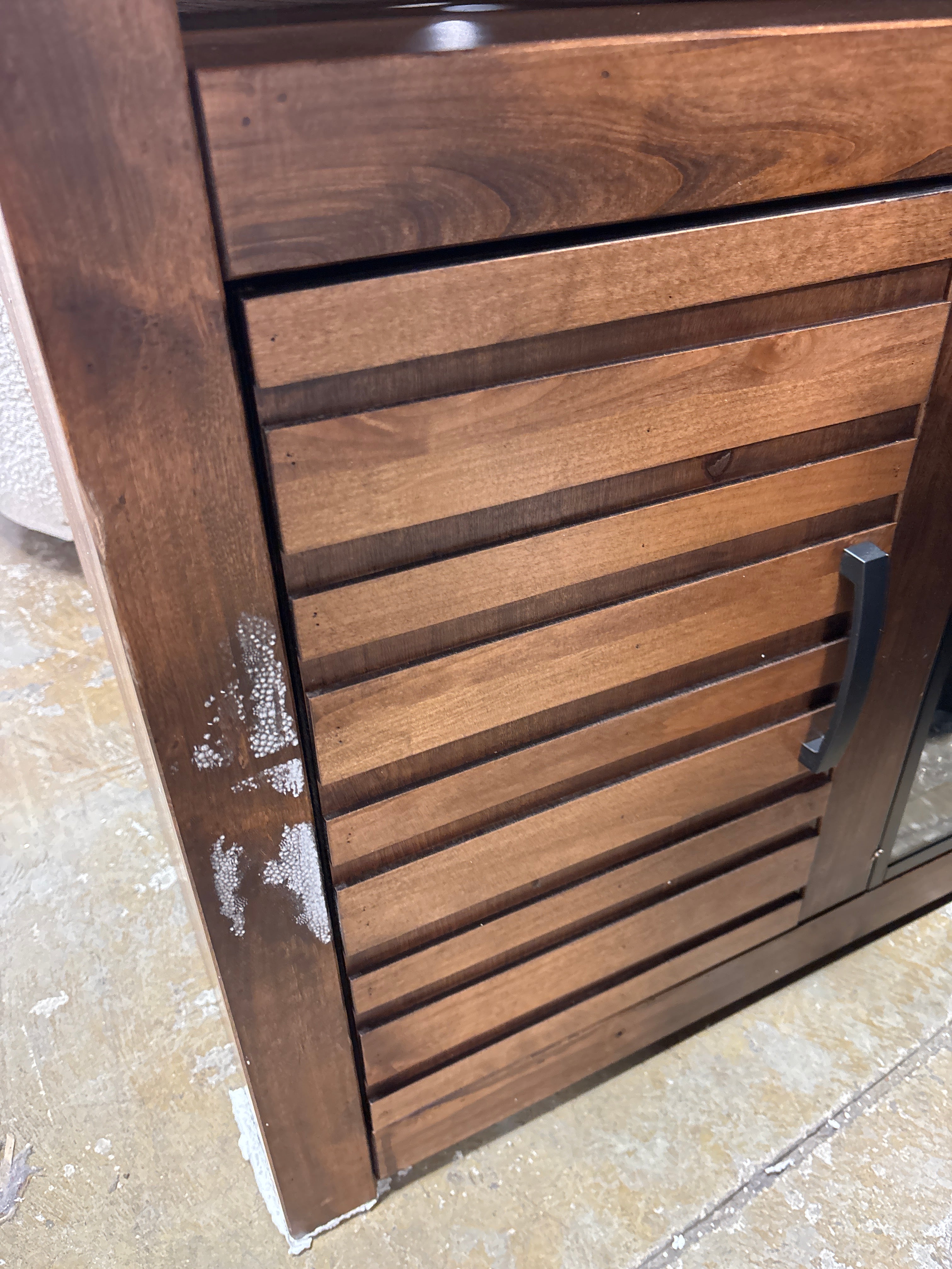 Geonna 78" Electric Fireplace TV Stand Console - Whiskey Brown Finish SHOWROOM ITEM
