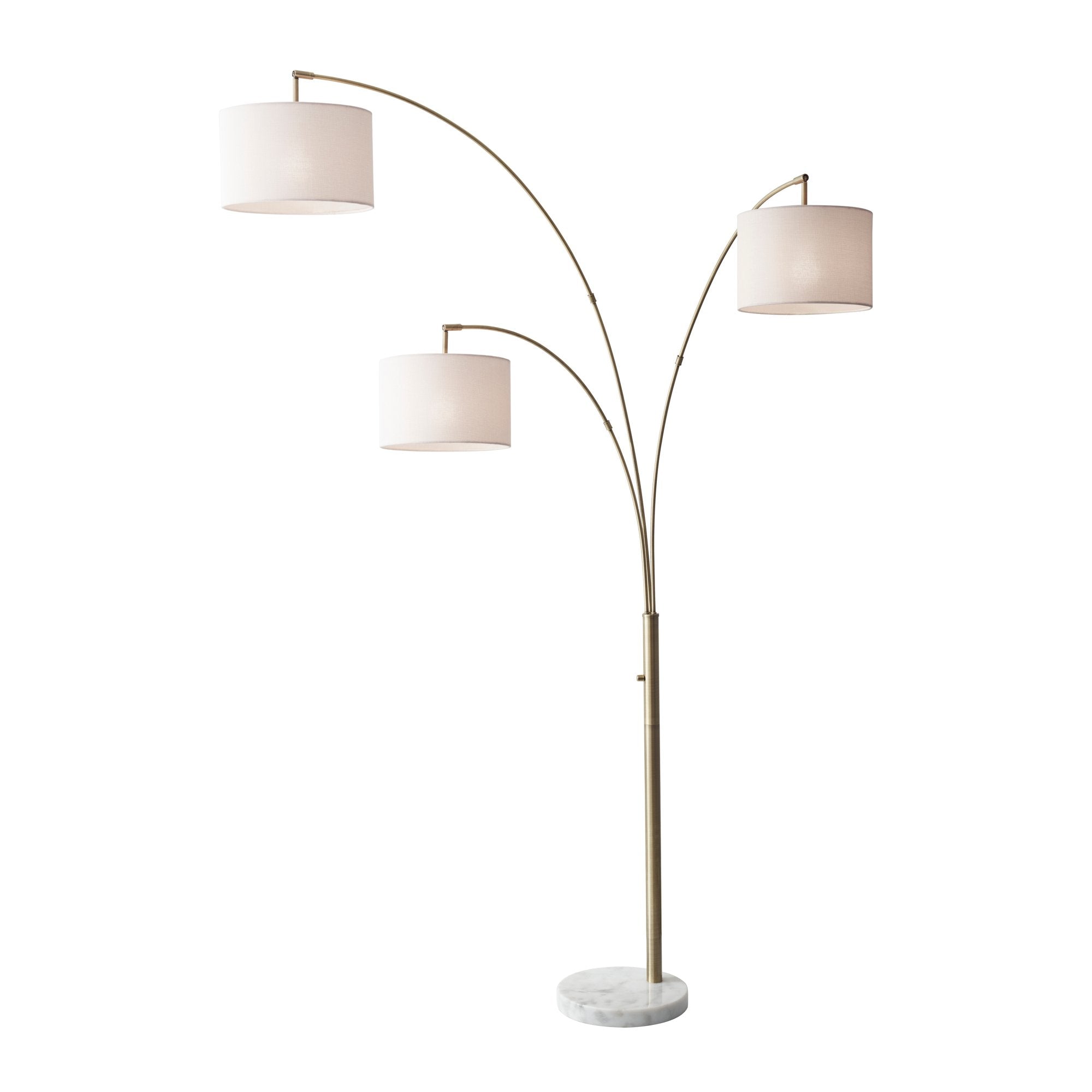 Bowery 3-Arm Arc Lamp Brushed Steel
