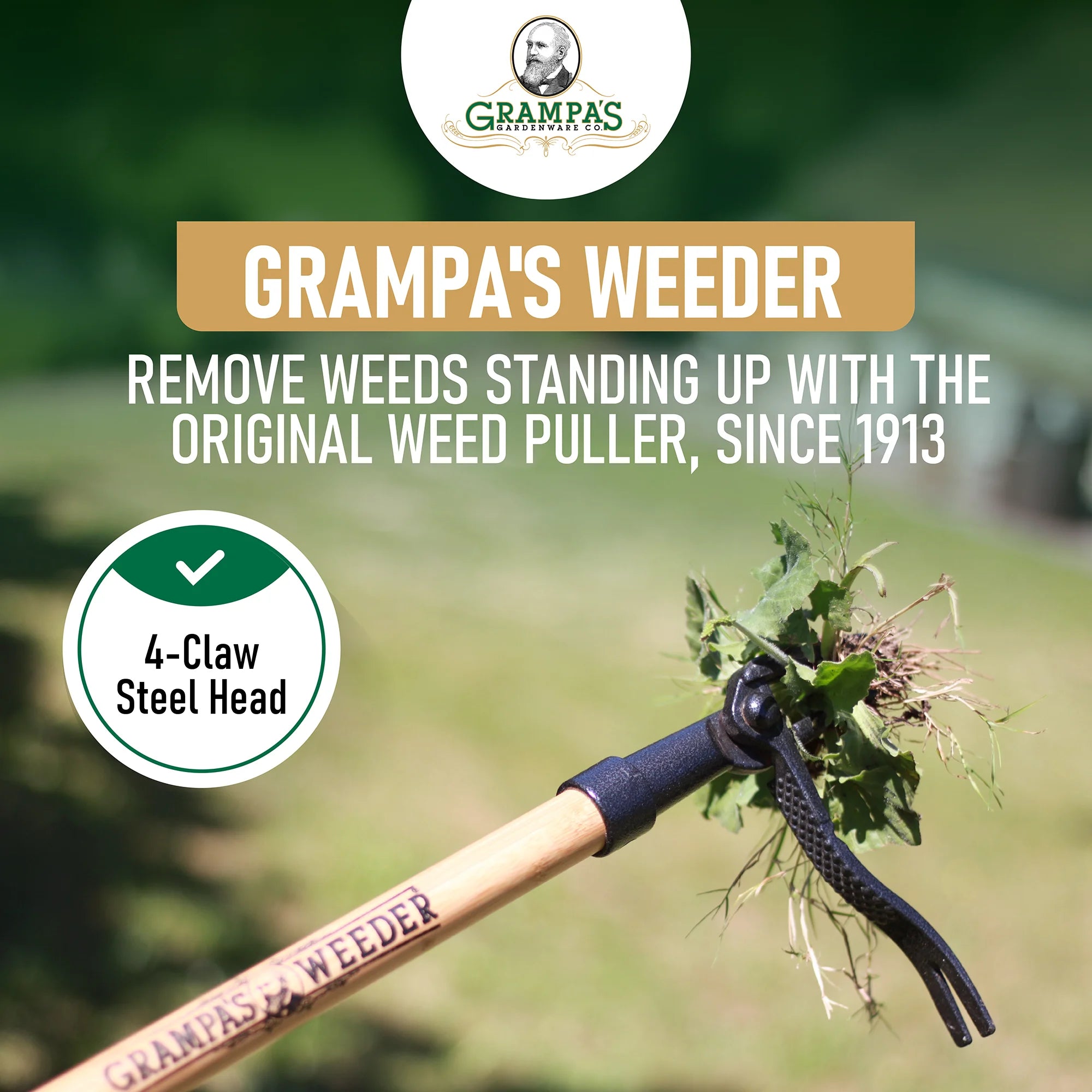 The Original Stand Up Weed Puller Tool With Long Handle