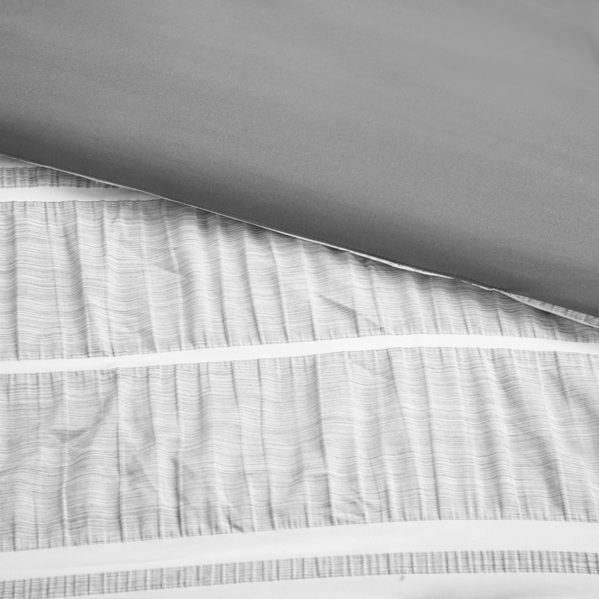 Lumi 3-Piece Striped Comforter Set, Grey - Twin/Twin XL