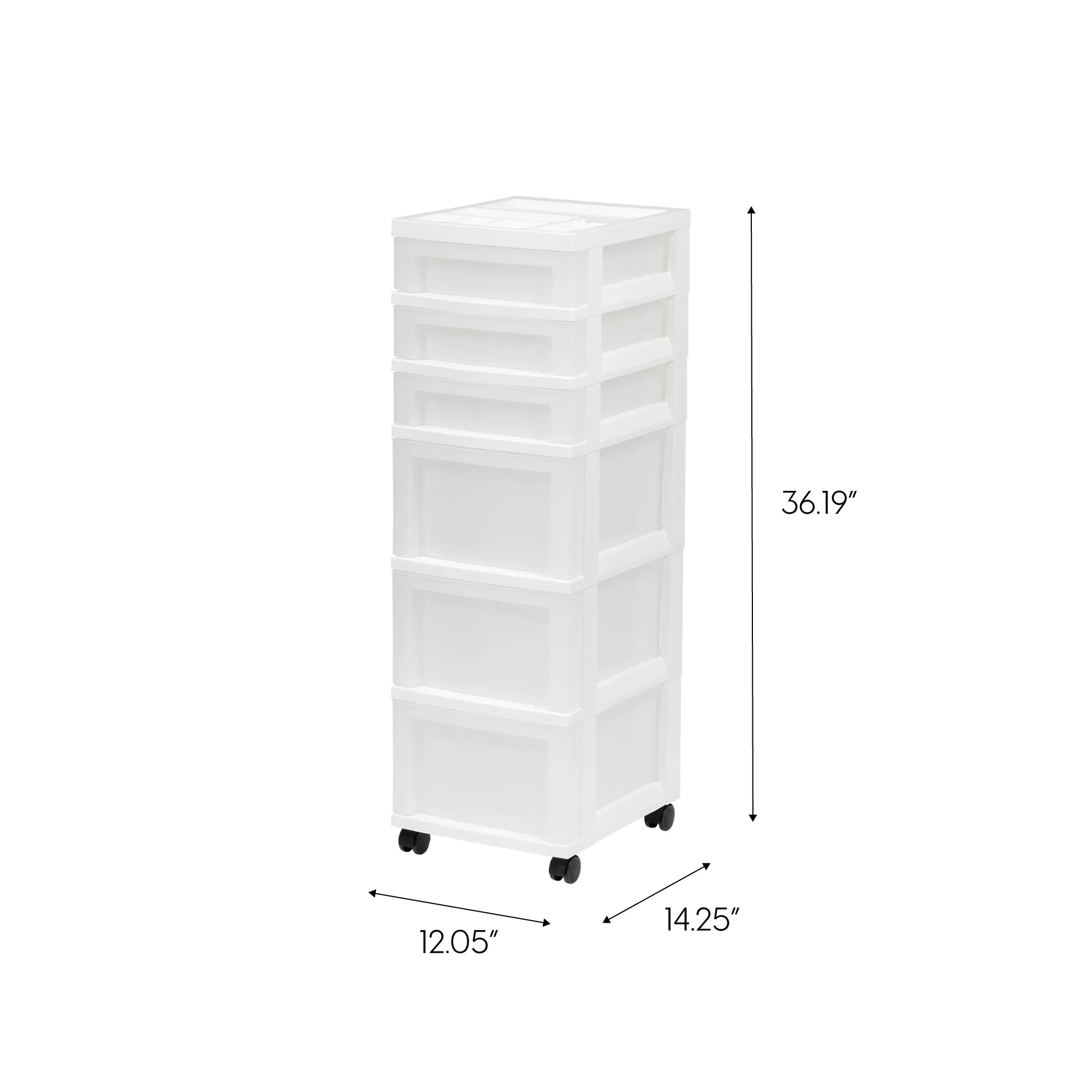 9-Drawers White Rolling Plastic Storage Drawer Cart