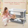 Baby Bed Side Crib Portable Adjustable Infant Travel Sleeper Bassinet Light Grey