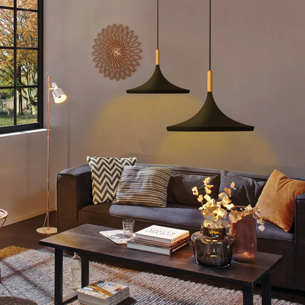 1-Light Black Pendant Ceiling Light Industrial Farmhouse Modern Pendant Light with Metal Shade