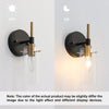 1-Light Modern Black Gold Wall Sconce Light with Glass Shade - Black and Brass