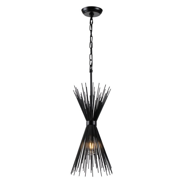 Black 1- Light Sputnik Spike Pendant Lamp Unique / Statement