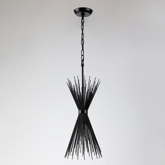 Black 1- Light Sputnik Spike Pendant Lamp Unique / Statement