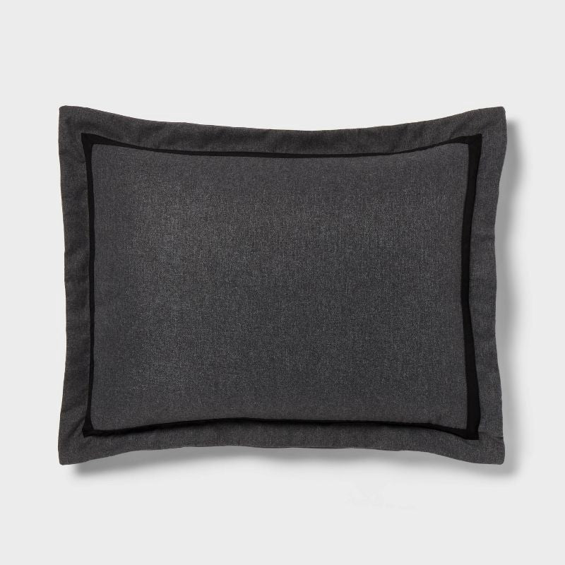 Applique Border Comforter and Sheet Set Gray - King