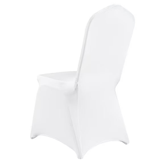 100PCS White Stretch Spandex Chair Covers, Universal Fitted Slipcovers