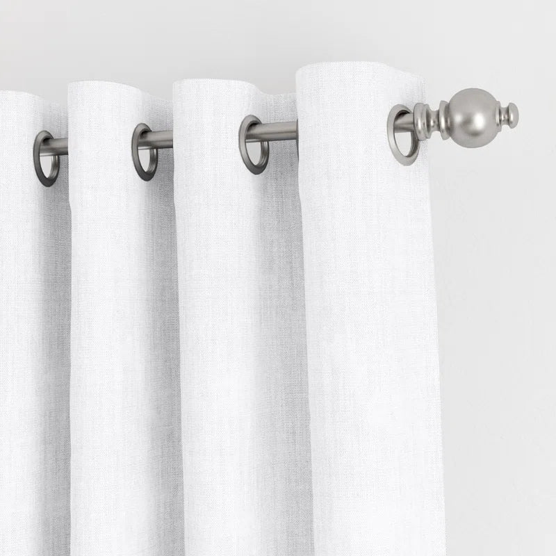 100% Blackout Textured Linen-Blend Grommet Curtain (Set of 2)