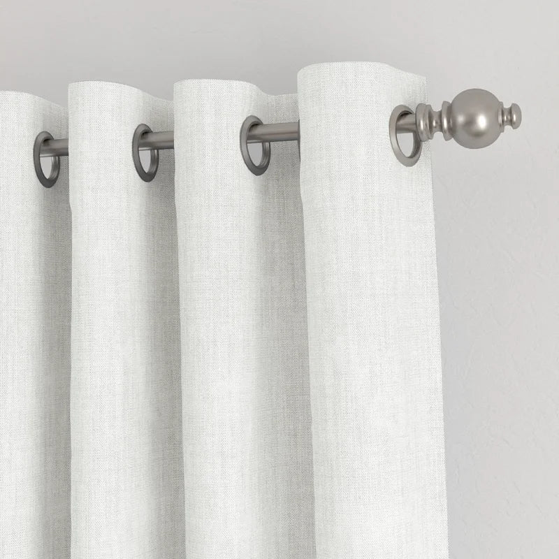 100% Blackout Textured Linen-Blend Grommet Curtain (Set of 2)