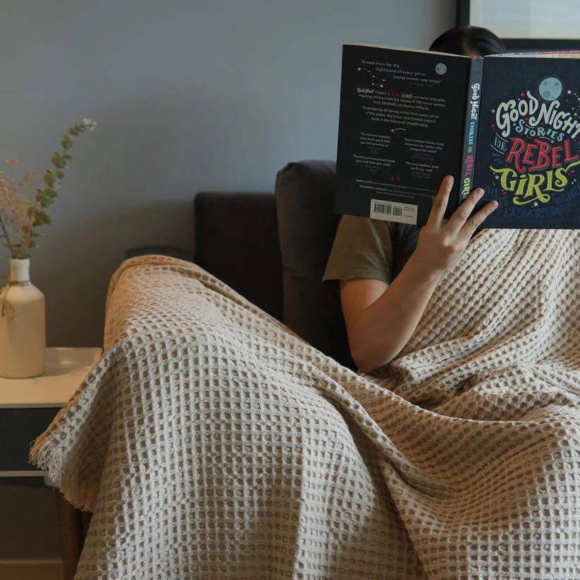 Cotton Waffle Weave Throw Blanket