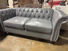 62'' Faux Leather Loveseat - Gray SHOWROOM ITEM