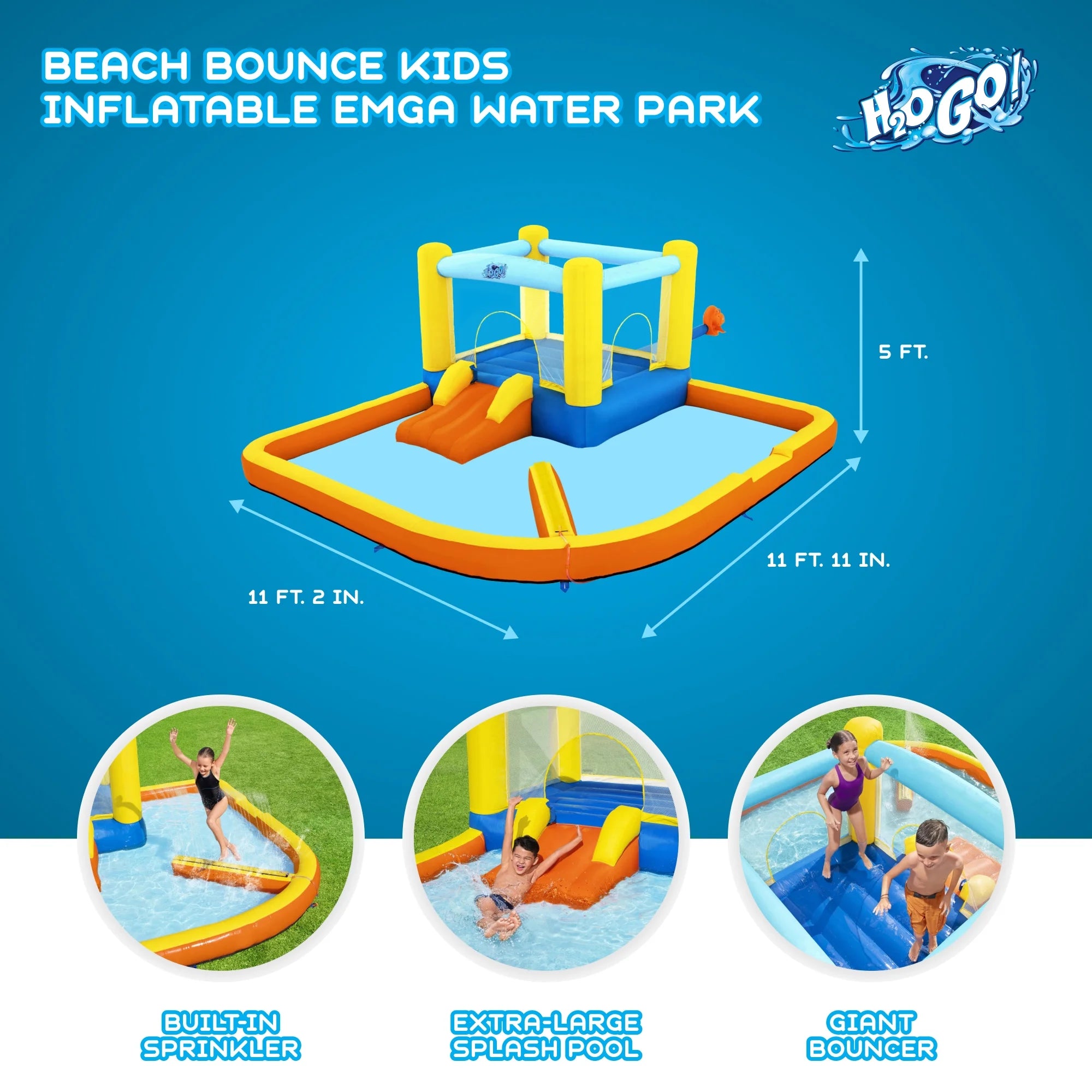 Beach Bounce House Kids Inflatable Water Park w/ Air Blower