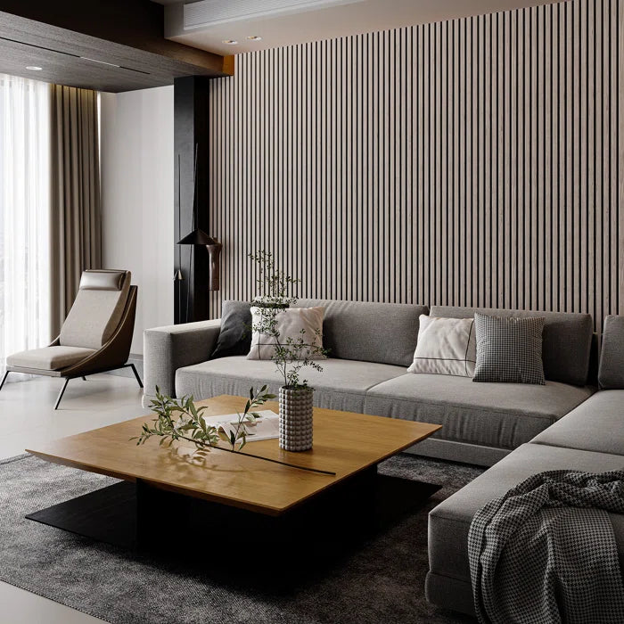 3D Acoustic/Sound proof Wood Slat Wall Panel - Set of 4
