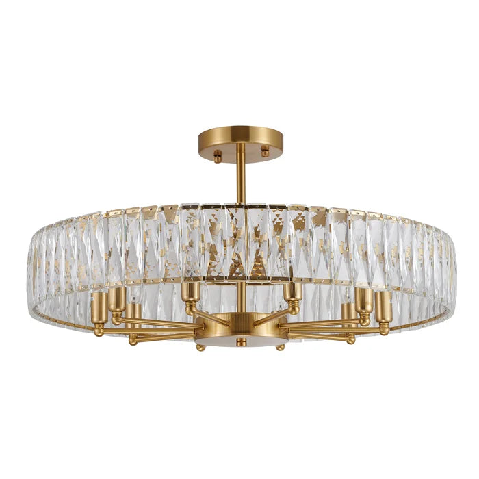 10 - Light Dimmable Drum Chandelier
