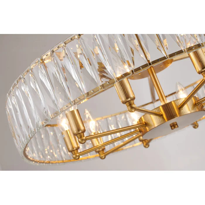 10 - Light Dimmable Drum Chandelier