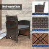 3-Piece Wicker Patio Conversation Set with Gray Cushions Sofa Coffee Table