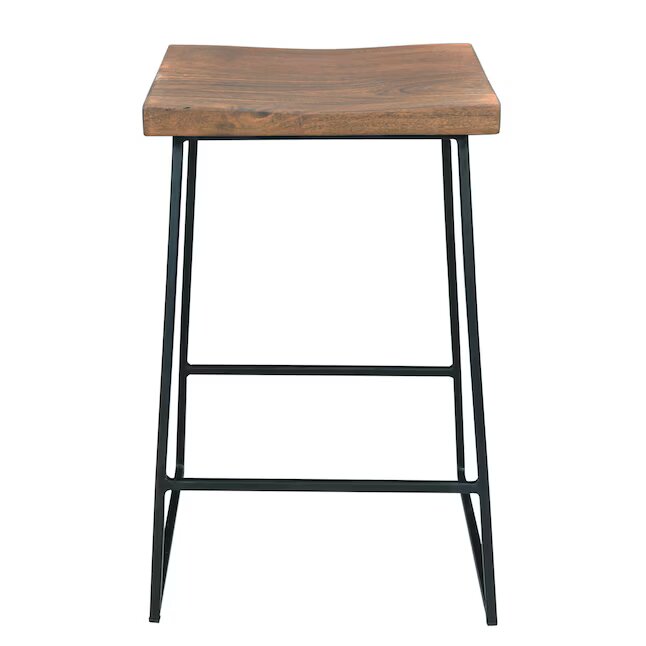 Light Brown Counter Metal Backless Bar Stool