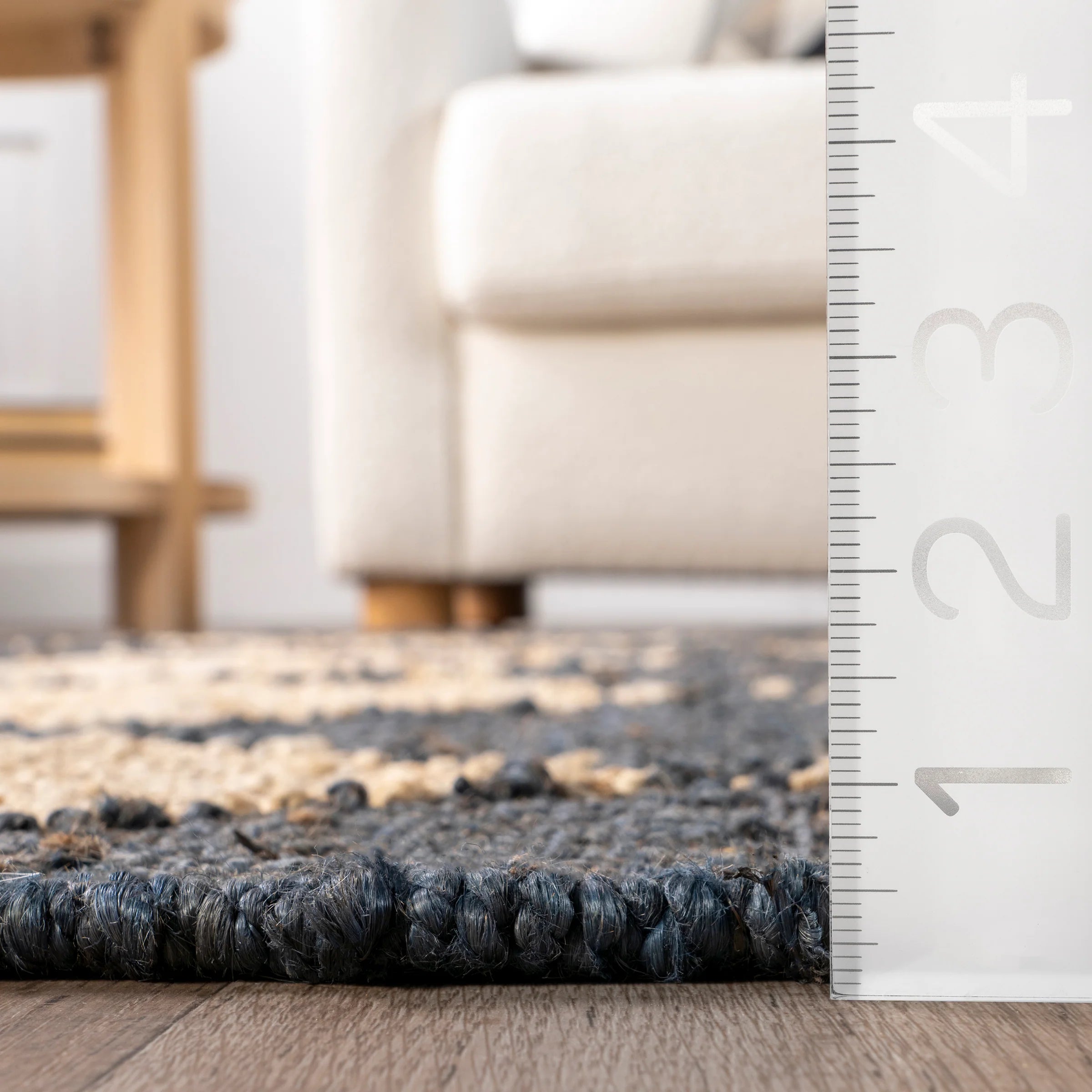 Diamond Checkerboard Jute Area Rug 5'x8'