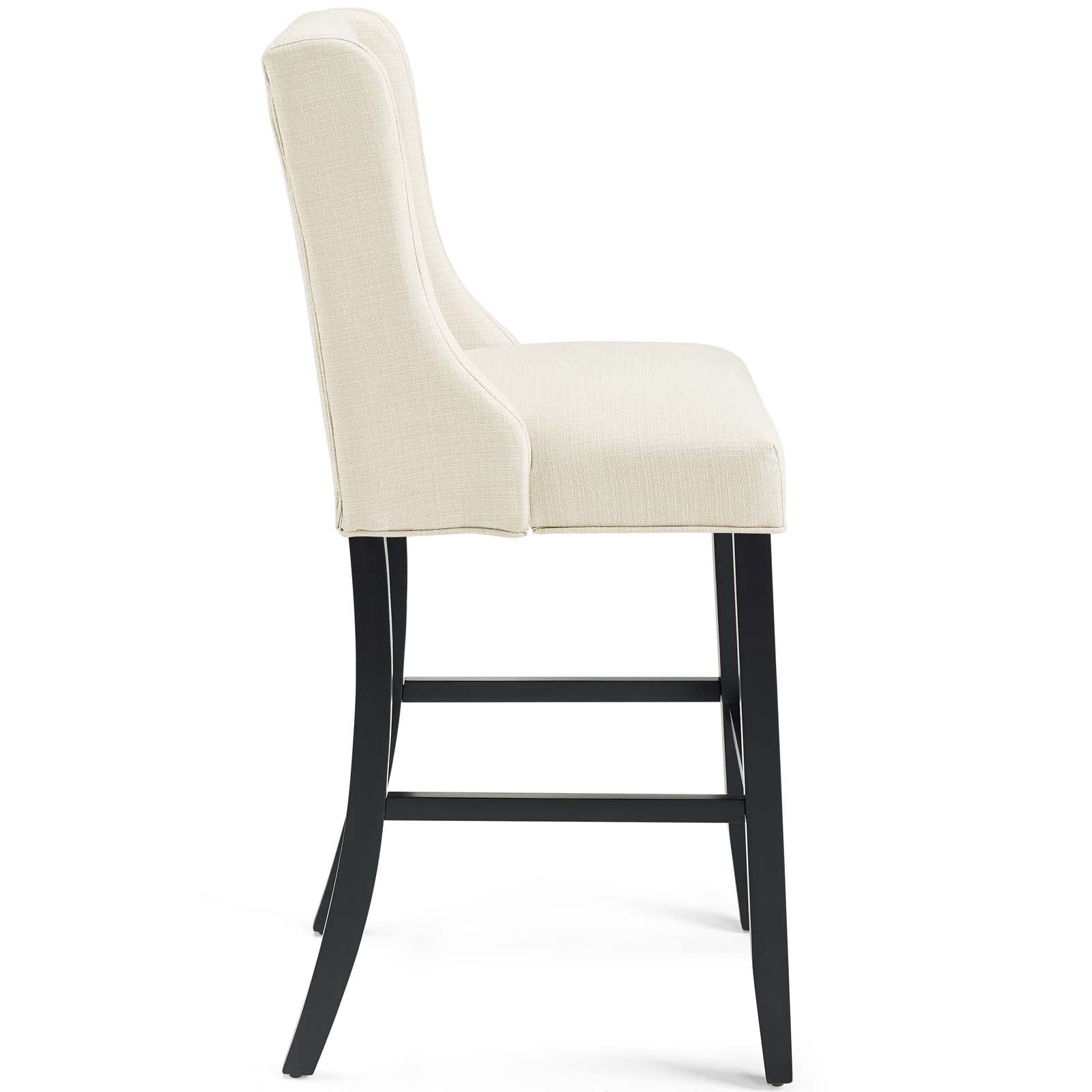 Baronet Tufted Button Upholstered Fabric Bar Stool in Beige (1)