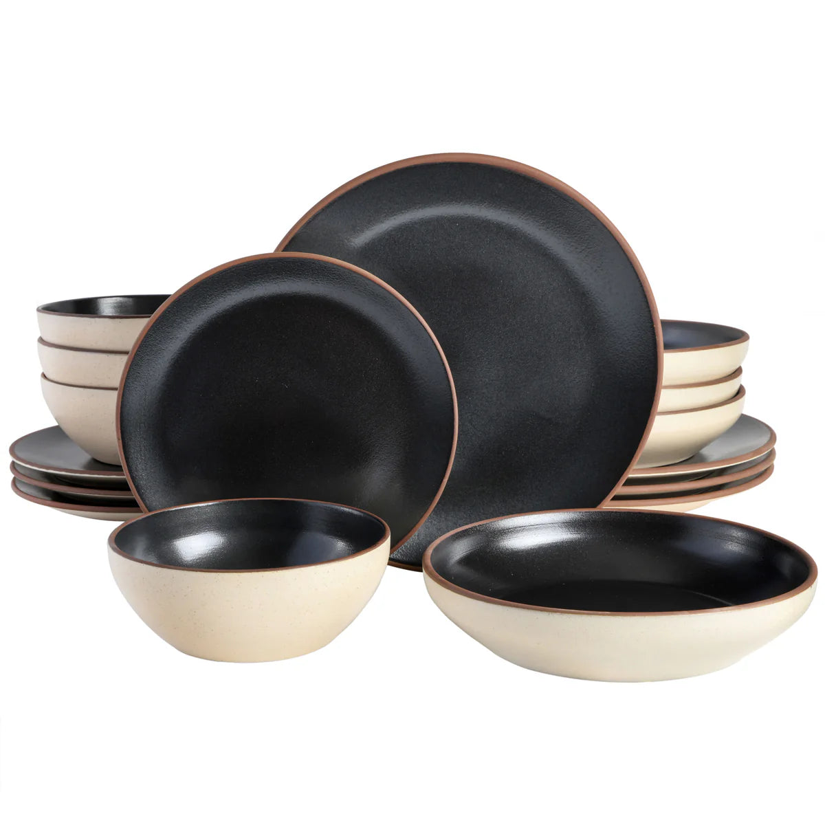 Elite Contempo Classic Double Bowl Terracotta Dinnerware Set