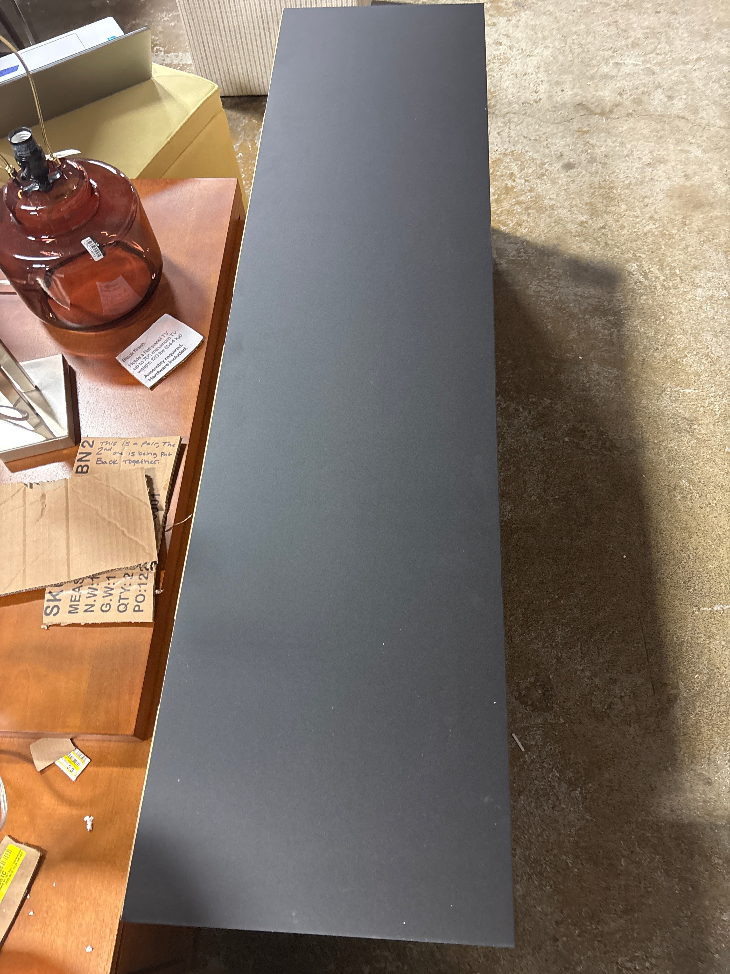 Storage TV Stand for TVs up to 70" - Black SHOWROOM ITEM