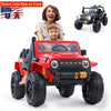 12V Ride on Car Truck with Parent Seat Remote Control 3 Speed LED Lights - Red