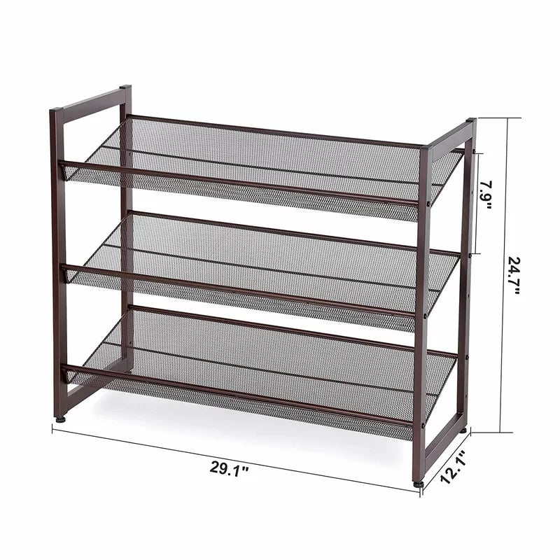 12 Pair Stackable Shoe Rack
