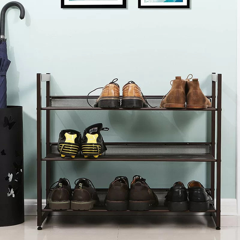 12 Pair Stackable Shoe Rack
