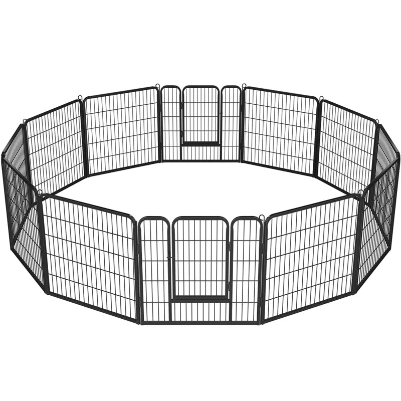 12 Panel Metal Exercise Pen With Door (Set of 12)