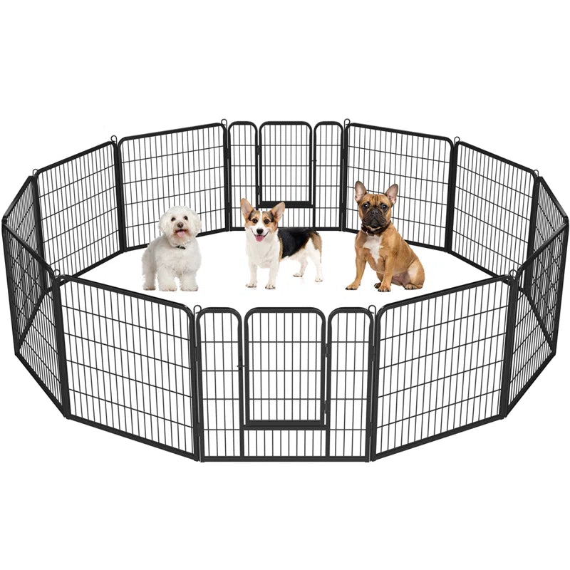 12 Panel Metal Exercise Pen With Door (Set of 12)