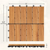 Acacia Wood Interlocking Deck Floor and Wall Tile for Outdoor & Indoor (Set of 10)