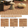 Acacia Wood Interlocking Deck Floor and Wall Tile for Outdoor & Indoor (Set of 10)